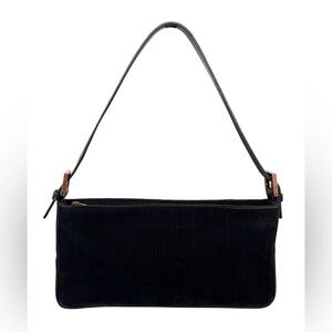 FENDI Corduroy Baguette Bag  / Vintage / Rose Gold / Rare